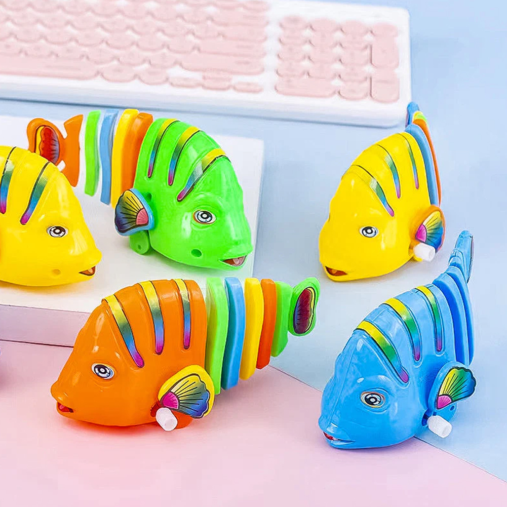 Cat Toys Interactive Clockwork Swinging Cartoon Fish Toys Cat Training Plastic Fall Resistance Puzzle Toy for Cats Kitten Kitty