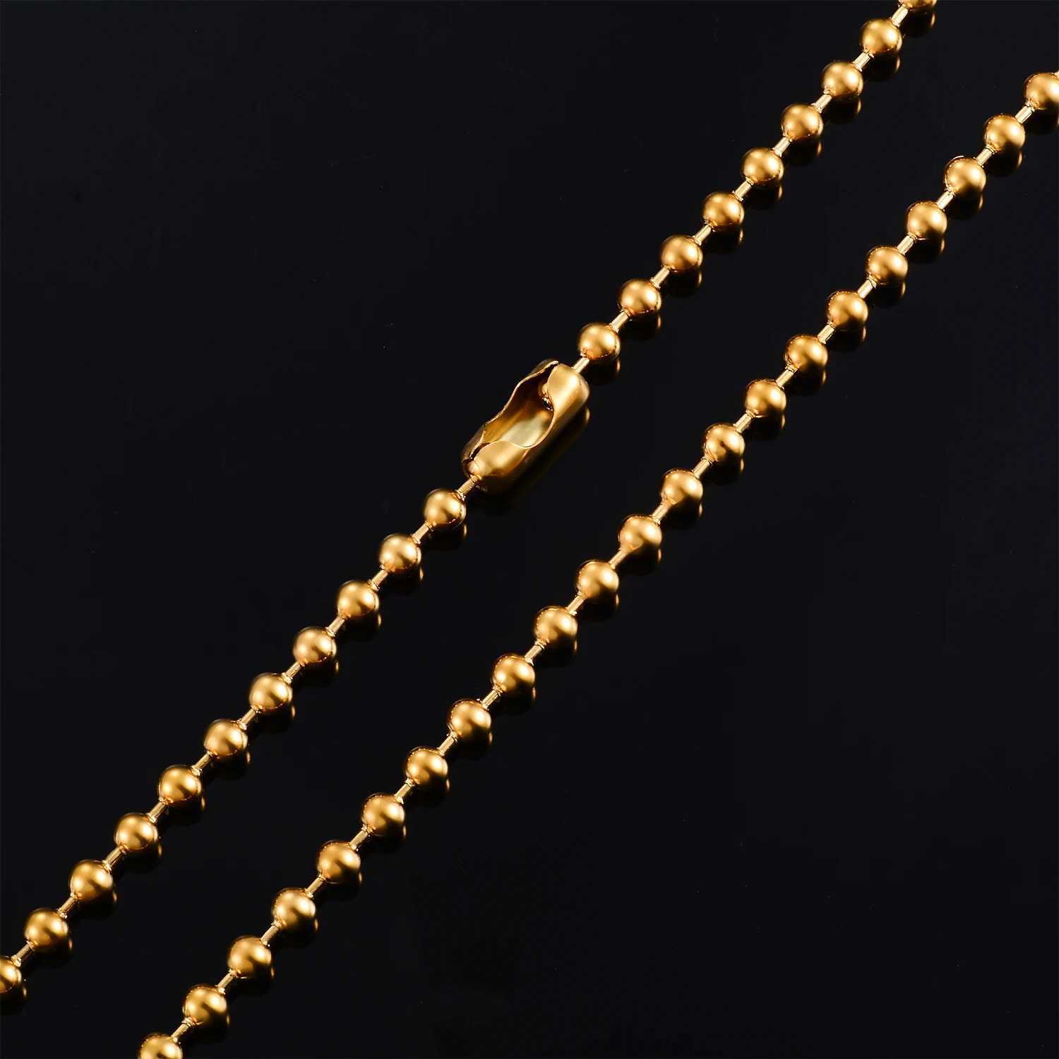 1.2mm-4.0mm Gold Color Stainless Steel Ball Chain Round Beads Necklace Jewelry Accessories for PendantX240919