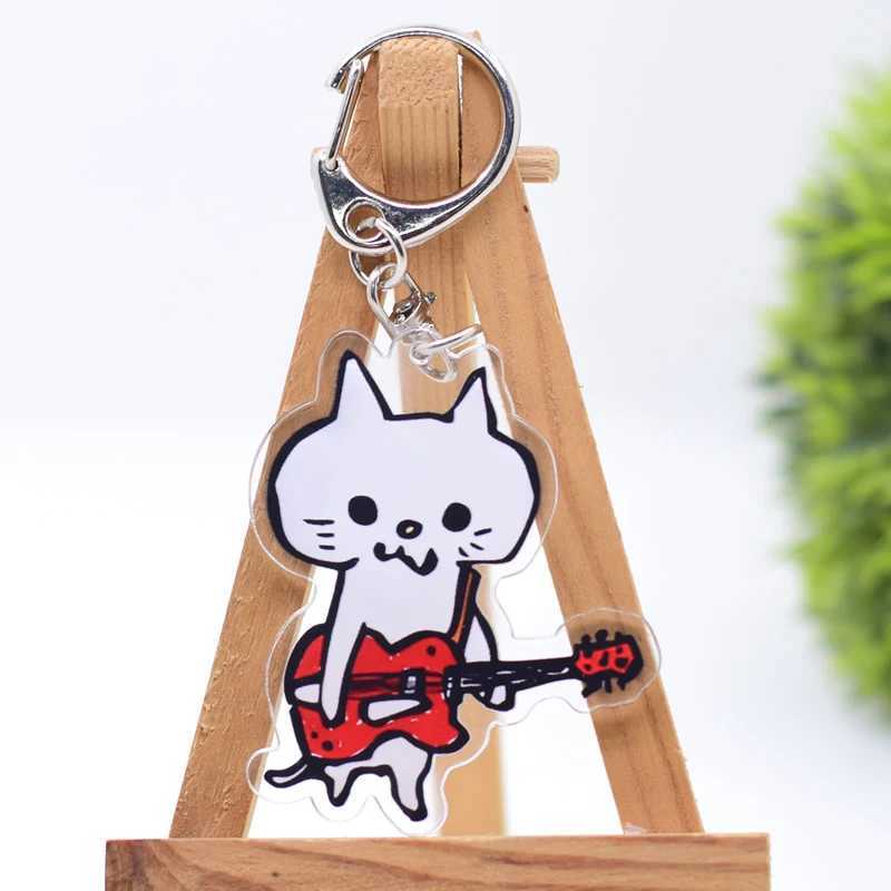 Cat Rock Band Keychain Arcylic Cartoon Figures Keyrings AccessoriesX240919