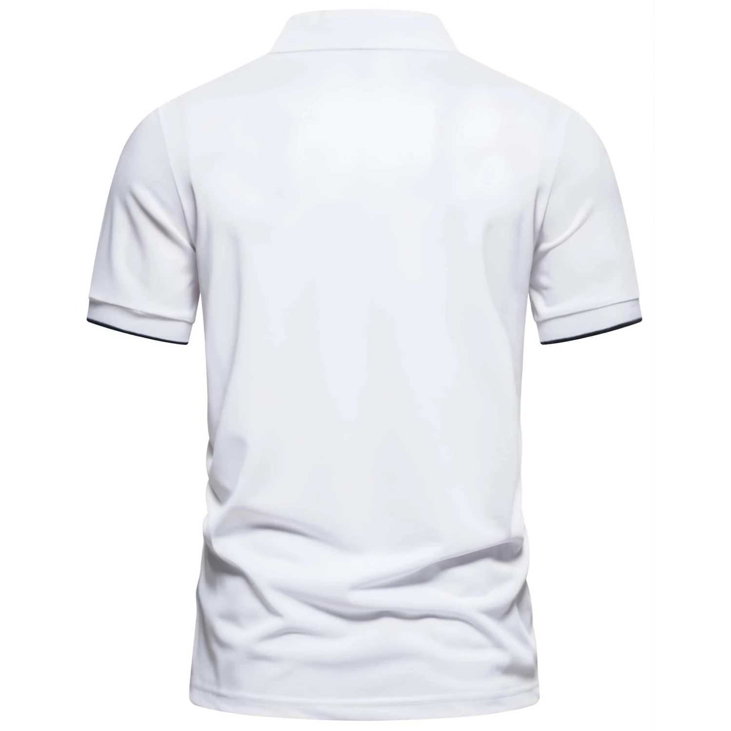 2024 New Fashion Mens Contrast Vertical Striped Polo Shirts Casual Business Short Sleeve 100% Polyester Patchwork Polos for MenX240920