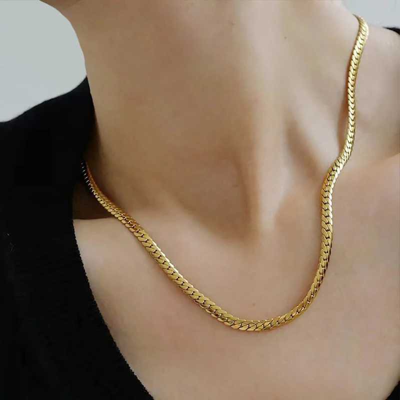 Cuban Link Chain Necklace Stainless Steel Long Chain For Men Women Jewelry GiftsX240919