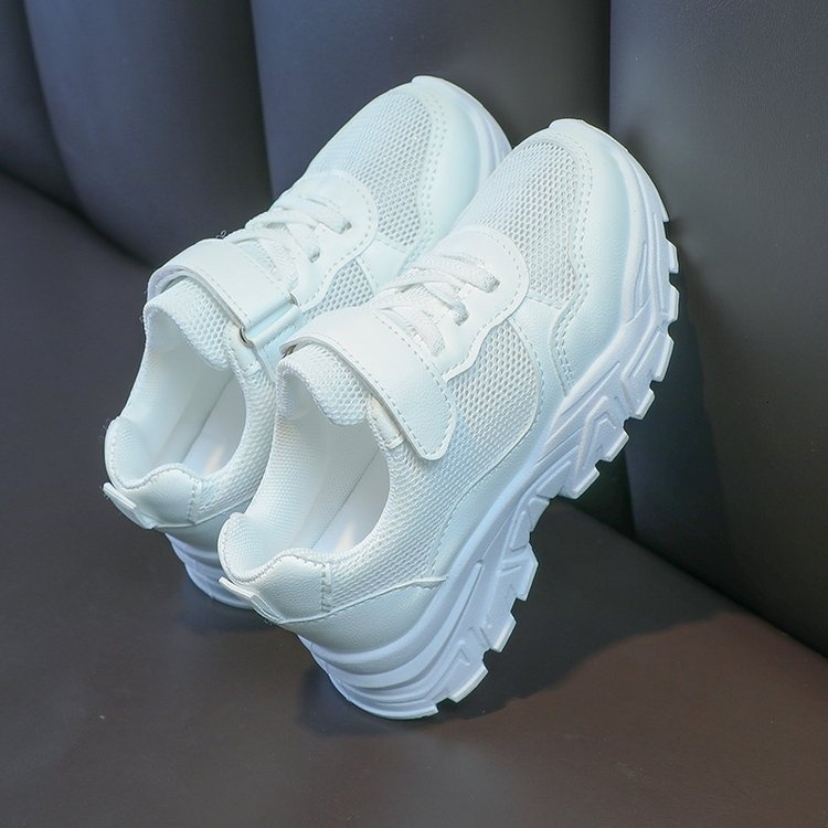 sports girls' white mesh breathable casual shoes, boys' Children's Day running shoes