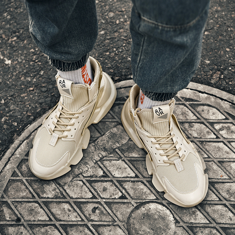 RUMDAX New High-top White Men's Sneakers Chunky Men Shoes Heighten Fashion Casual Plus Size Zapatillas Damping Tennis Shoes