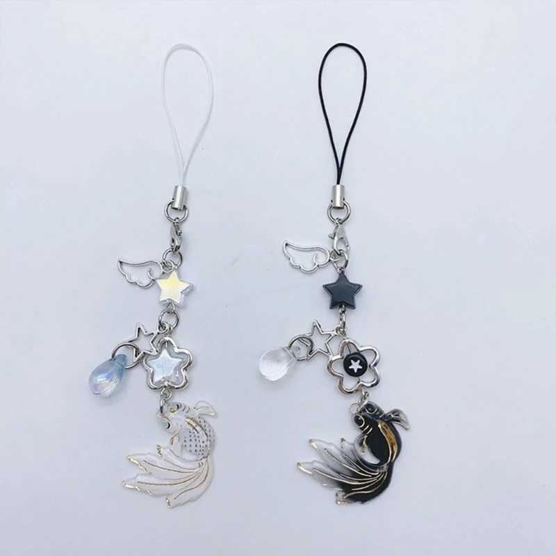 Colorful Fish Star Keychain Lanyard Wrist Strap Phone Chain Cell Phones String DropshipX240919
