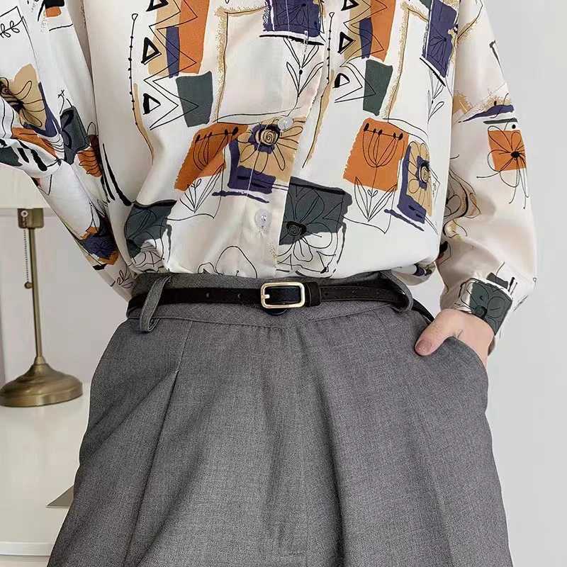 Retro French PU Womens Belt Neutral Belt Buckle Luxury Belt Womens Jeans Belt Mens Belt W240920