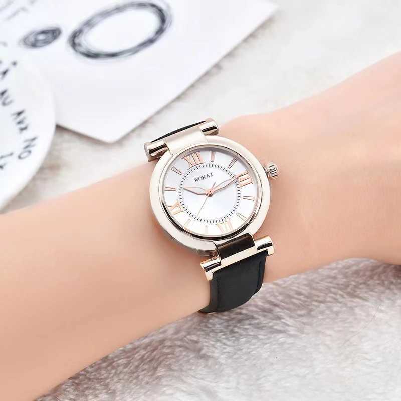 WOKAI high quality fashion casual women fresh style simple belt quartz watch female students waterproof luminous retro clockX240920