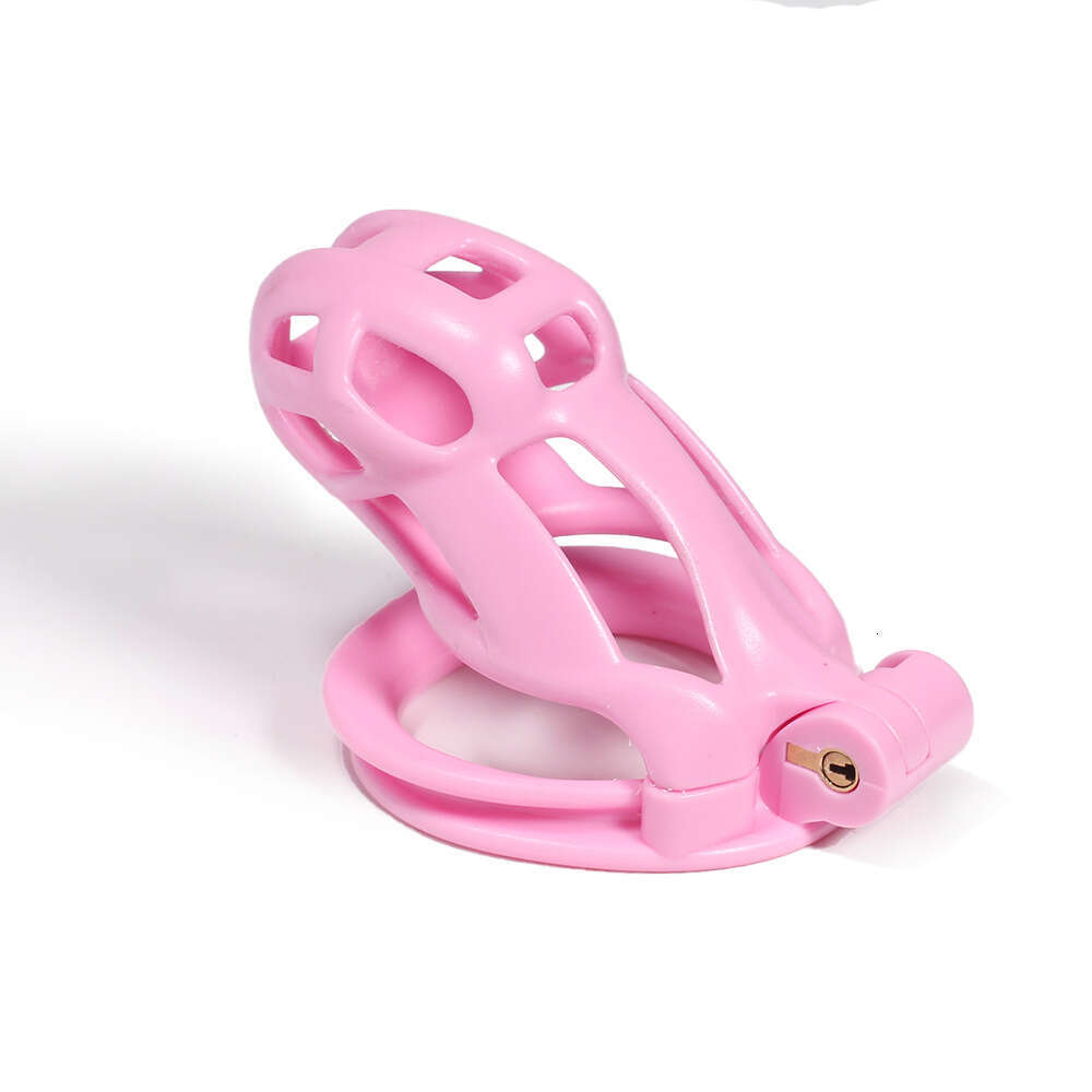 Pink Cage Set Lightweight Custom Curved Male Chastity Device Kit Penis Ring Cock Ring Cages Trainer Belt Sex Toys
