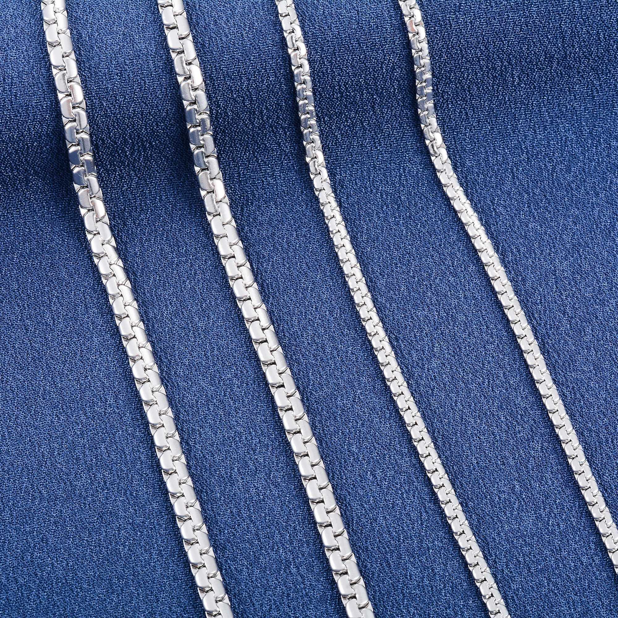 Stainless Steel Jewelry Accessories for Women Men Metal Flat Box Chain Necklace Choker on Neck Collarbone Waterproof DIY GiftX240919