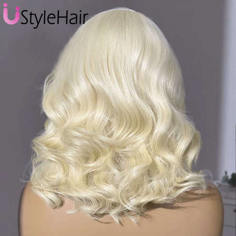 Ustylehair 613 Blonde Bob Lace Short Wave Side Part Front Wig Heat Resistant Synthetic Hair Daily