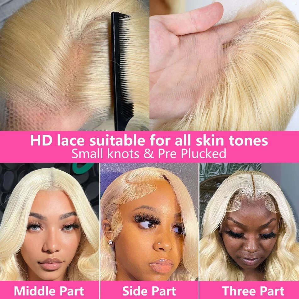 Blonde 613 Frontal 13X6 13X4 Hd Body Wave Human Hair Front Wig 100% Full Lace Wigs