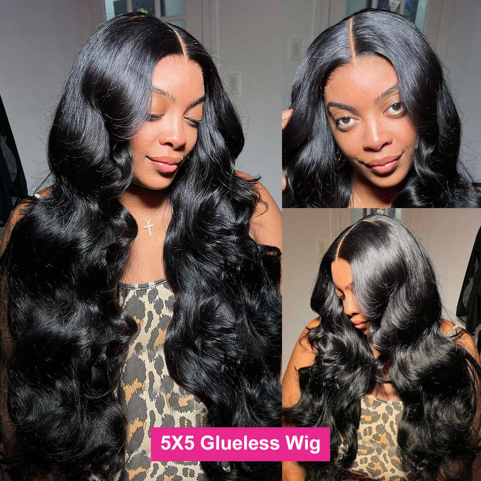 Melodie 250% 5X5 Glueless Body Wave Middle Inch Front Wig Transparent Lace Frontal Closure Human Hair Wigs