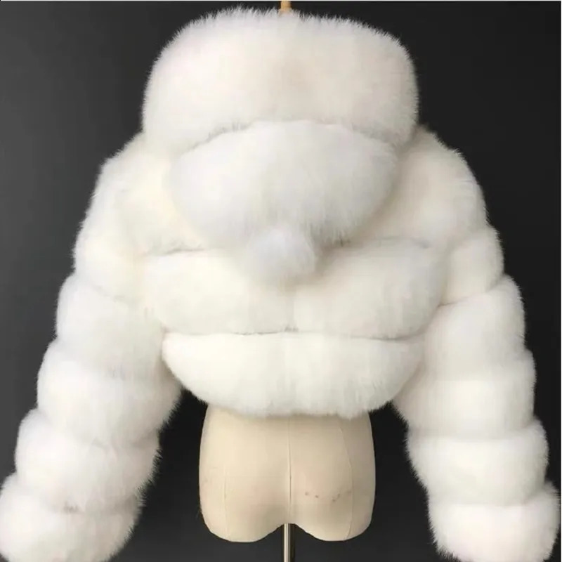 Autumn Furry Cropped Faux Coats Jackets Women Fluffy Top Coat Hooded Straight Short Winter Fur Jacket Fashion Streetwear 240919
