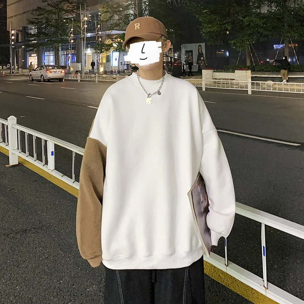Haruku Designed Bear Pattern Streetwear Clothes Fashion Clothing Long Sleeve Shirts Casual Sweatshirts Men Top