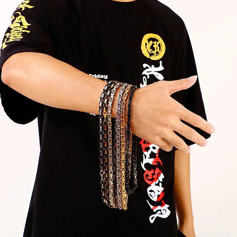 4/6/8mm Width Royal Box Chain Necklace For Men Male Stainless Steel Long Necklace Personalise Jewelry Boyfriend GiftX240919