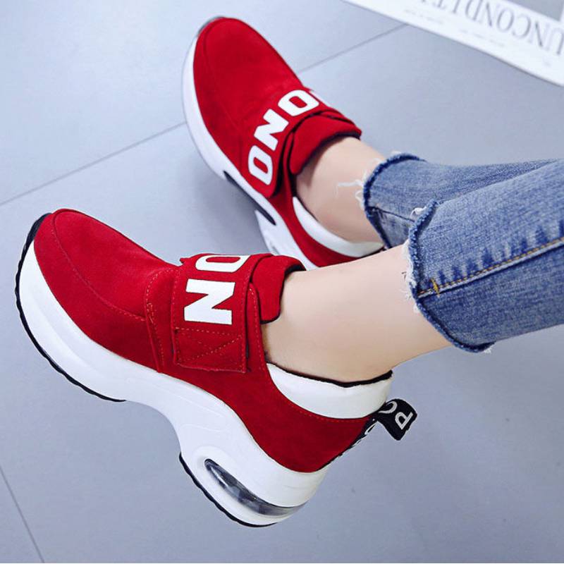 2025 new Wedge Platform Chunky Ladies Running Trainers Female Shoes Black Red Sneakers Women Tenis Feminino 3d15