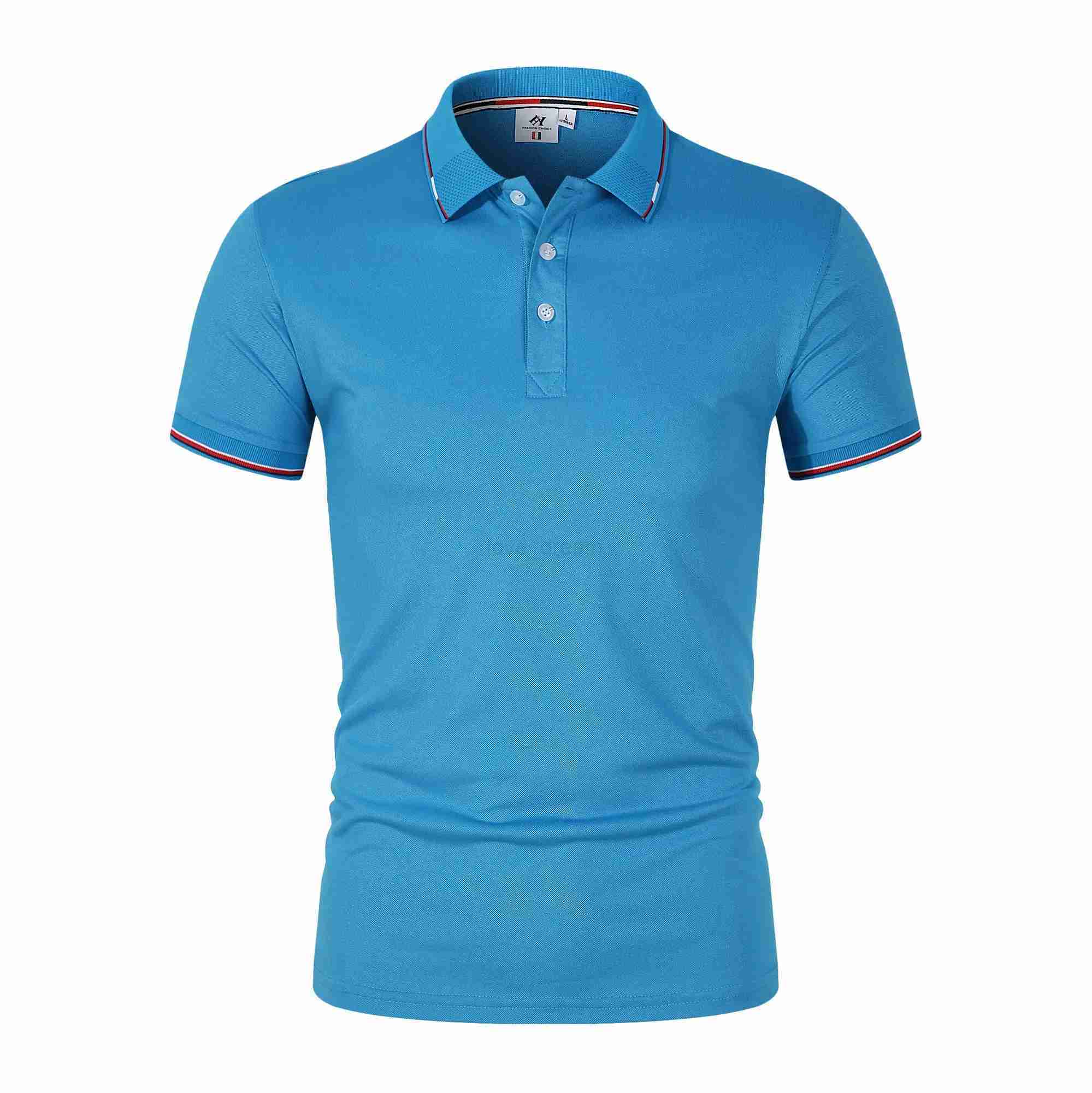 2024 Pink Premium Business Casual High Quality Cotton Summer Slim Fit Tops Mens Polo Shirt Fashion Vintage Short SleevesXJ240920