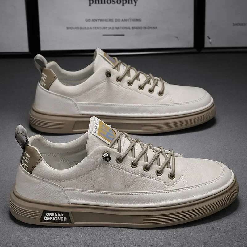 Casual Sneakers Leather Comfy for Walking Hiking Jogging Sport Trainers Men Shoes