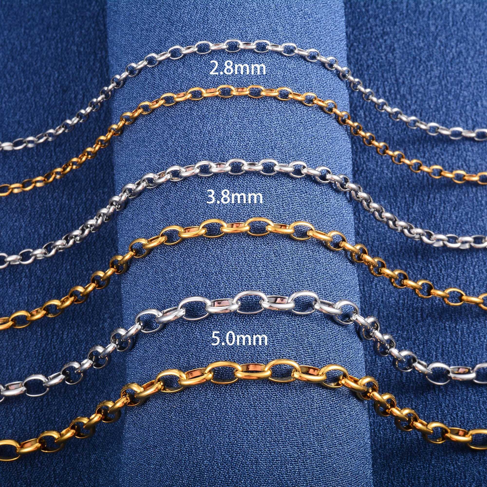 Rolo Necklace 316L Stainless Steel for Women Men Oval O Link Chain on Neck Collar Choker Gold/Silver Color Jewelry AccessoriesX240919