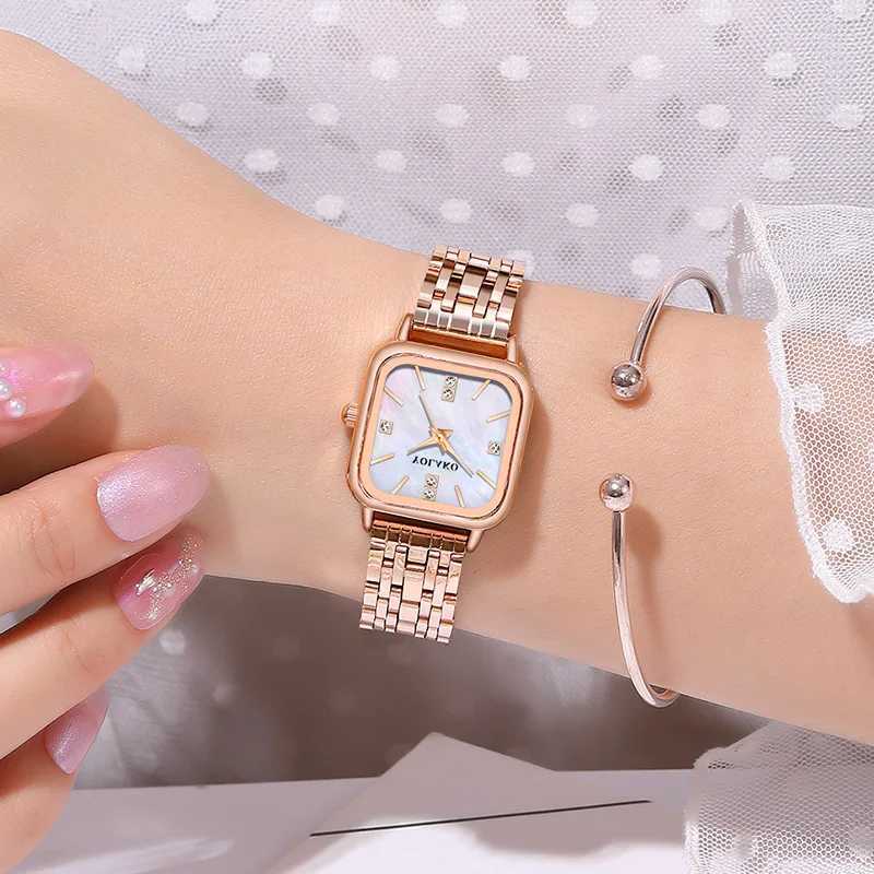 2023 New Fashion Women Luxury Watches Ladies Stainless Steel Wrist Quartz Watch For Women Square Bracelet Watch Relogio FemininoX240920