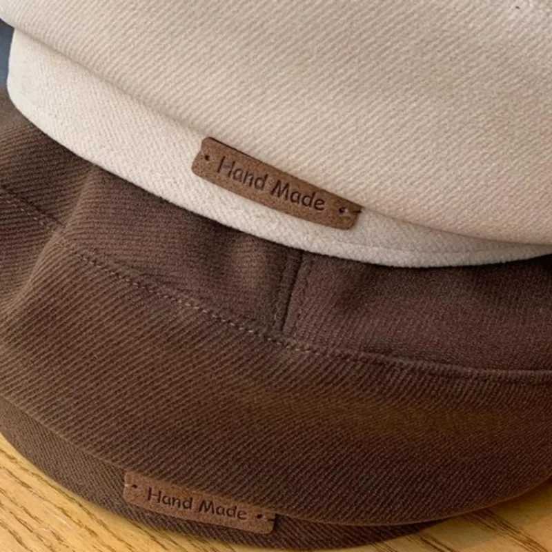 Retro Elegant Women Woolen Beret Female Cold Autumn Handmade Berets Khaki Black Artist Hat Girls Winter Delicate Texture CapX240919