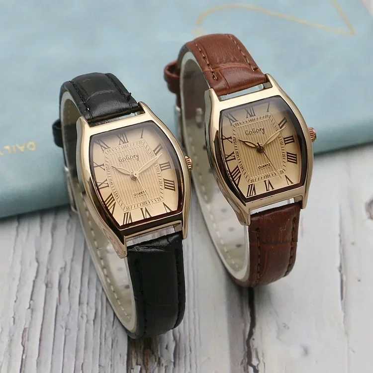 New Retro Wristwatches for Women Alloy Case High Quality Leather Strap Large Numerical Dial Waterproof Elegant Ladies Watch GiftX240920