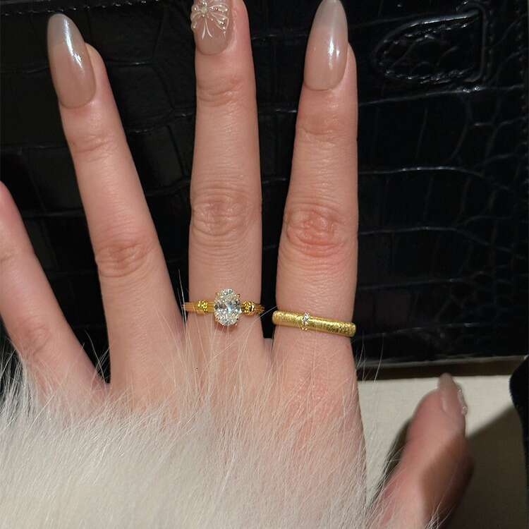 Pigeon egg ring women's fashion light luxury high-end sense line sense index finger ring original niche design temperament Luxury Rings Party Gif