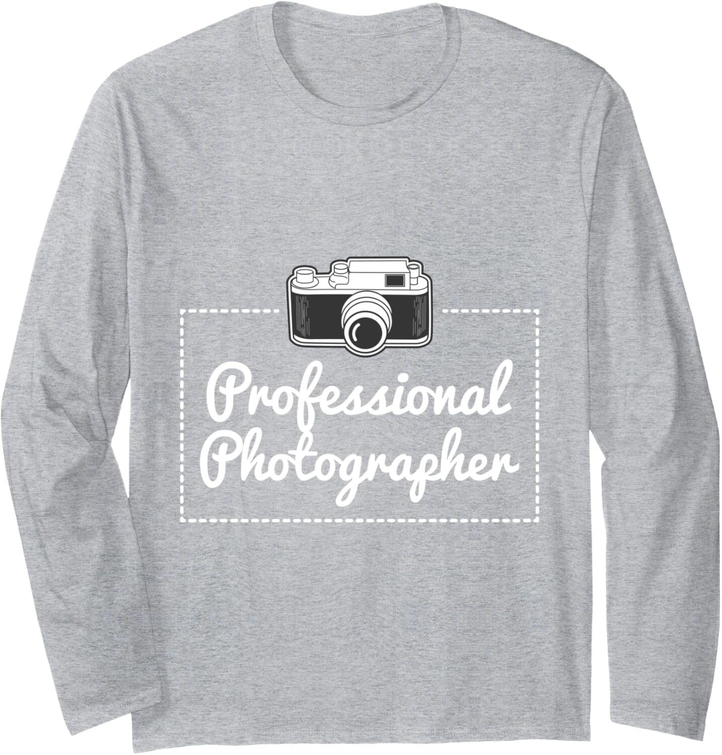 Long Sleeve Shirts for Men sweatshirt Professional Photographer Cute Journalist Long Sleeve Tee Streetwear Casual tops clothes