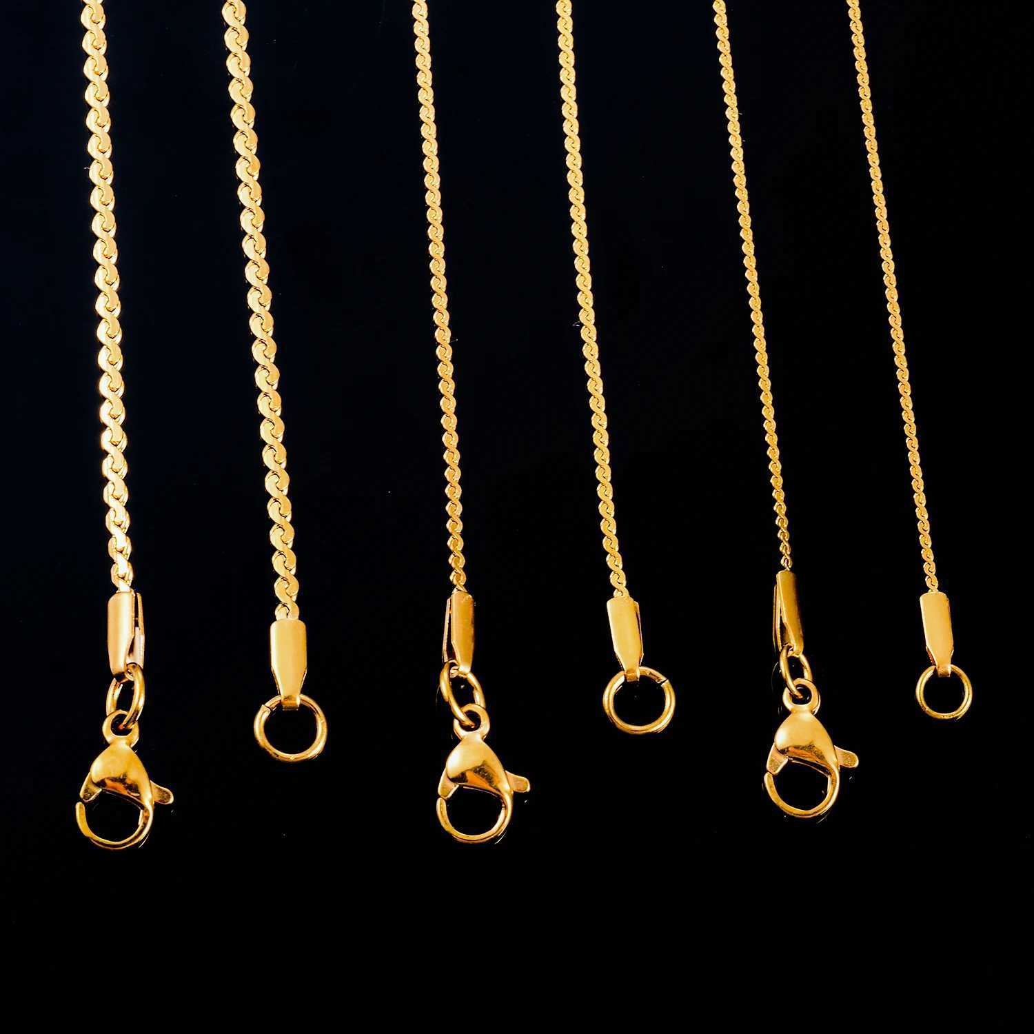 0.8mm/1.1mm/1.5mm Stainless Steel S Basic Thin Chain Gold/Sliver Color Necklace for Men Women Fashion Jewelry Brithday GiftX240919