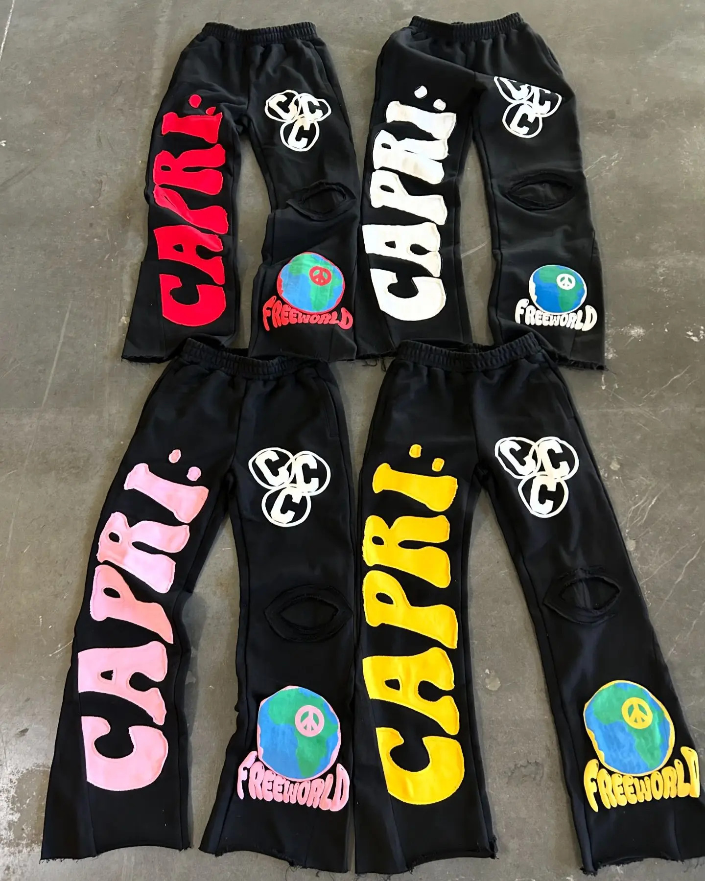 Retro Embroidered Letter Graphic Sweatpants Mens Y2k Hip Hop Baggy Elastic Waist Casual Pants Joggers Women Streetwear
