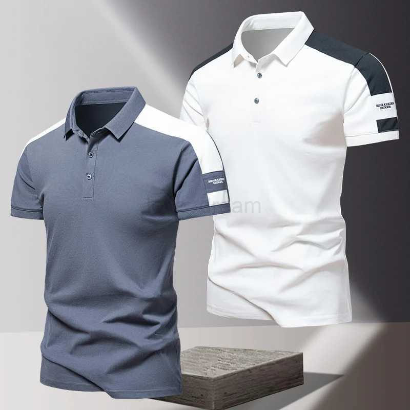 Mens POLO shirt summer ice silk high-end business casual short sleeved T-shirt solid color thin pure cotton lapel topXJ240920