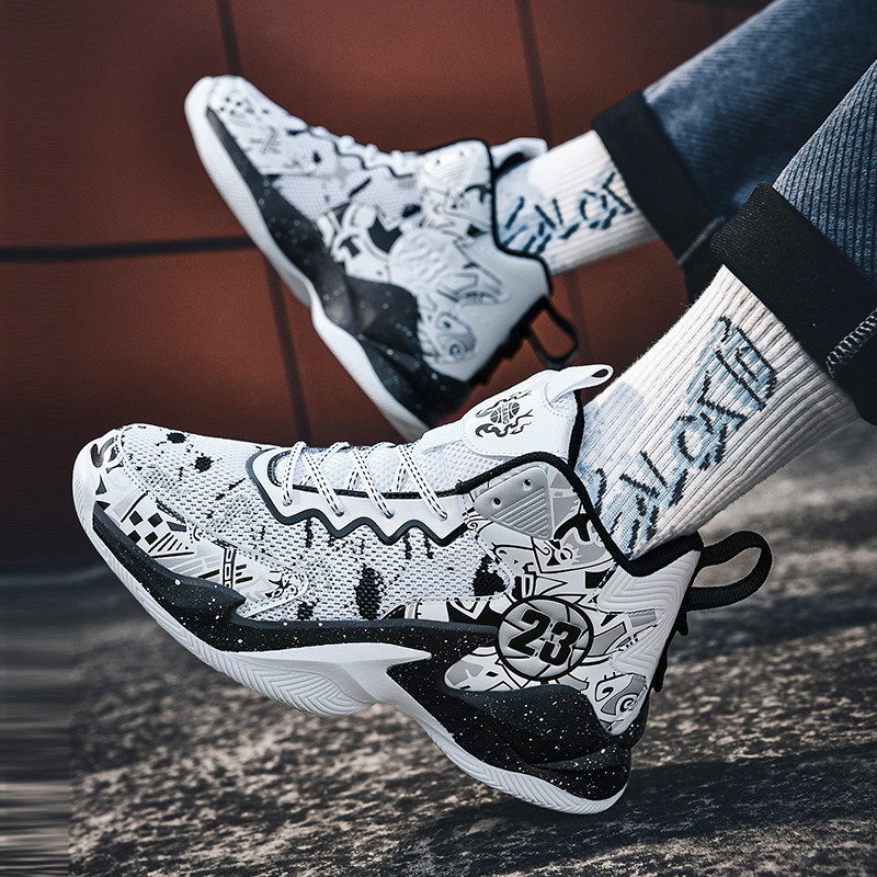 Youth fashion cushioning basketball shoes breathable mesh comfortable non-slip wear-resistant sneaker training shoes