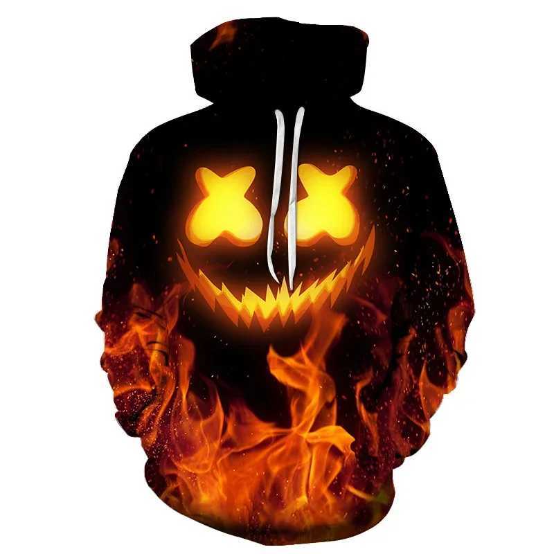 Halloween Fashion Devil Smiling Face 3D Printed Hoodie Sweatshirt Mens and Womens Terror Casual Fun Pullover Hip Hop Hoodies Y240920