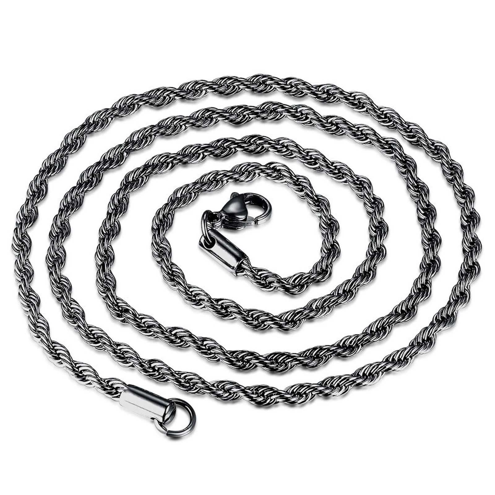 1 Piece Stainless Steel Necklace For Men Women Braided Rope Chain Choker Necklace Gold Color Neck Metal Fashion Jewelry GiftX240919