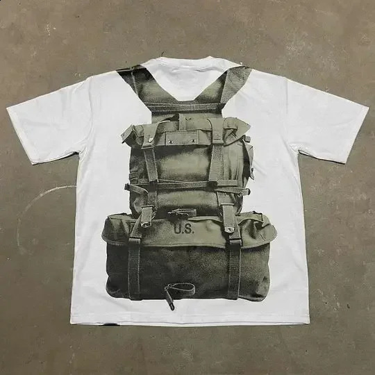 Y2K American trend casual god is our refined and power printed short sleeved mens womens Gothic shirts 240914