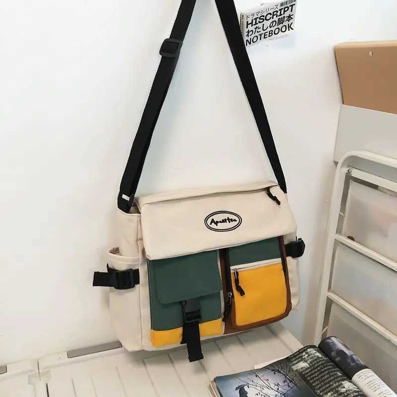 Waterproof Nylon Messenger Bag High Quality Womens Handbags Shoulder Bags Splicing Designer Crossbody Bags for Men Pouch Bolsas Z240919