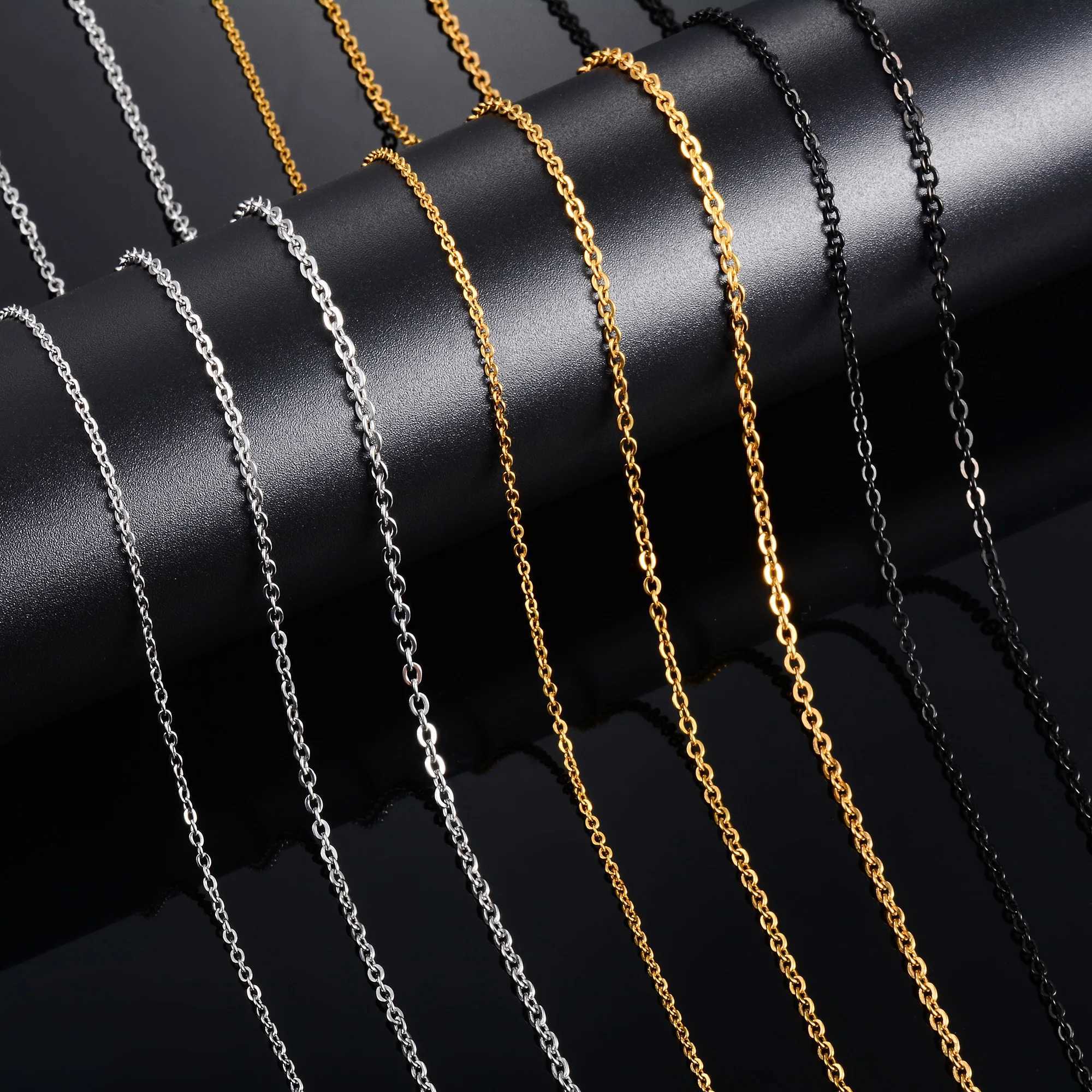 Stainless Steel Rolo Necklace for Women Men Link Cable O Chain Choker on the Neck Collar DIY Her Gift Jewelry AccessoriesX240919