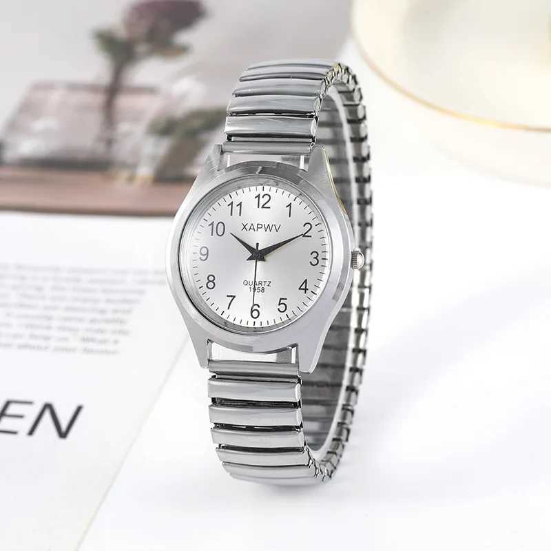Man Women Couple Wrist Watches Stainless Steel Band Alloy Lovers Business Movement Wristwatch Elastic Strap Band Quartz WatchX240920