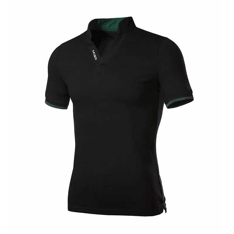 2023 New Fashion Brand Polo Shirt Mens Summer Mandarin Collar Slim Fit Solid Color Button Breathable Polos Casual Men t ShirtX240920