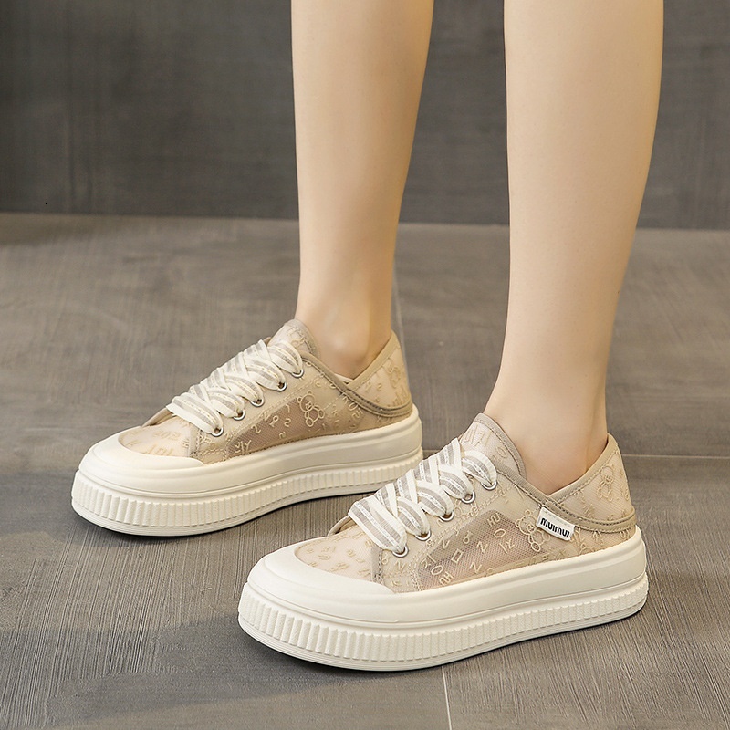 Xiaoxiangfeng Fisherman's Women's Little White 2024 New Summer Breathable Mesh Thick Sole Versatile Matcake Shoes