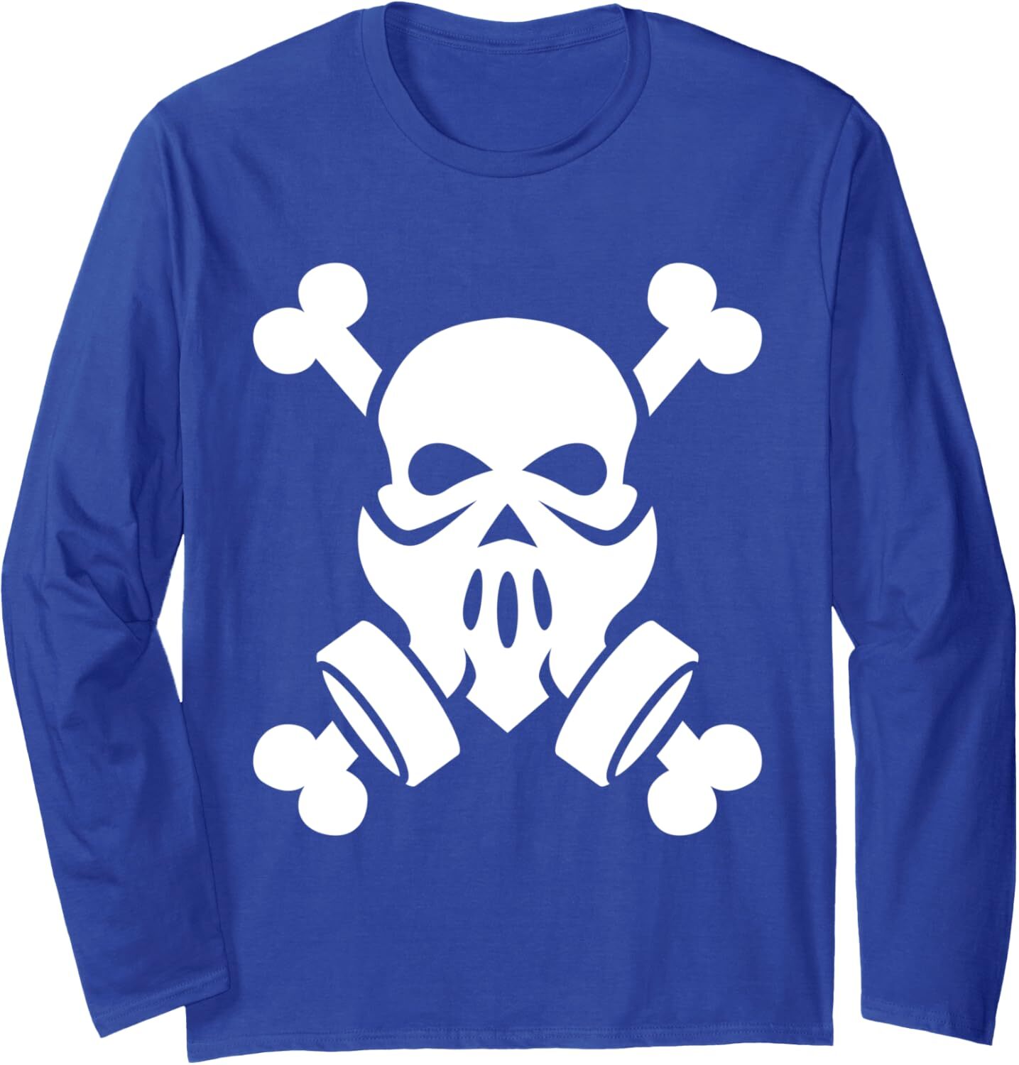 Long Sleeve Shirts for Men sweatshirt Dubstep Gas Mask Skull with Crossbones friends Long Sleeve Tee Streetwear Casual tops clothes trend