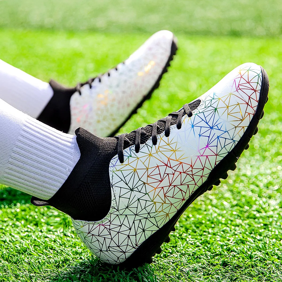 Kids Boys Football Shoes Unisex Sneaker Wholesale Outdoor Ultralight Professional Men Football Boots Training Soccer Cleats