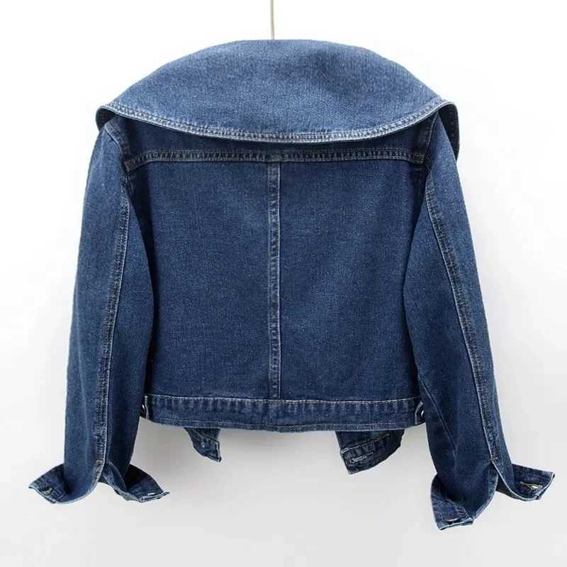 2023 New Autumn Women Denim Jacket Long Sleeve Casual Short Denim Coat Famale Jeans Jackets Outerwear Casaco Jaqueta FemininaX240920