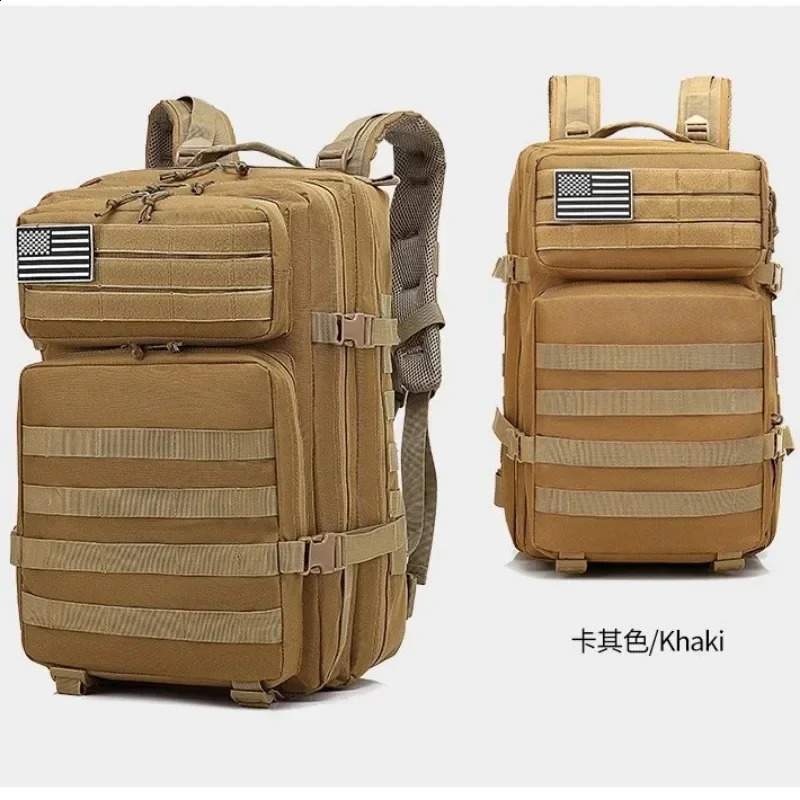 45L tactical backpack mens travel large capacity Rucksacks waterproof outdoor sports multifunctional bag 240919