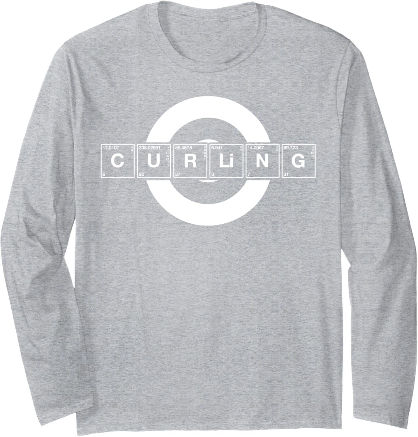Long Sleeve Shirts for Men sweatshirt Curling elementary periodic table Fun Gift Long Sleeve Tee Streetwear Casual tops clothes fashion