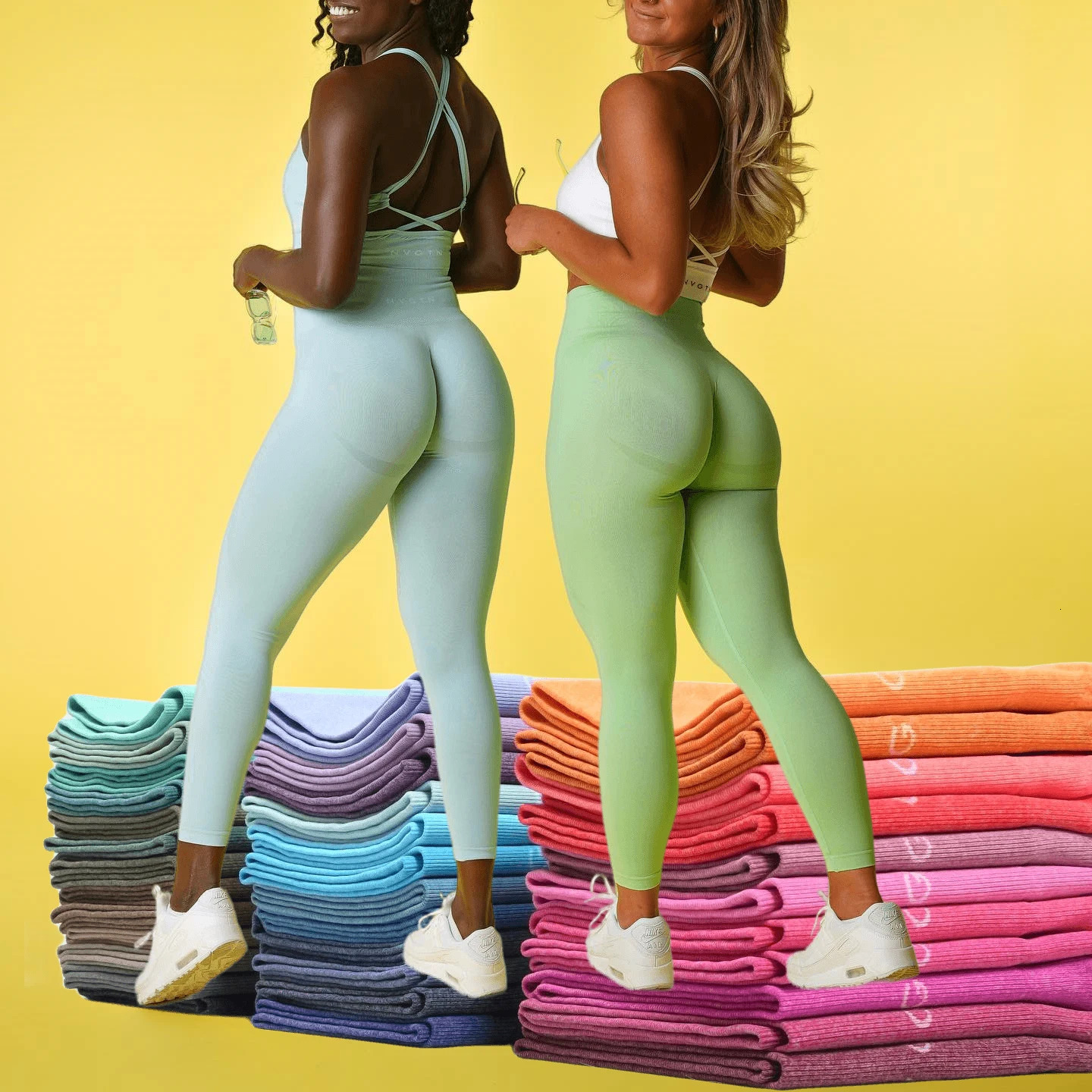 LYCRA Contour Seamless Leggings Women Workout Tights High Waisted Yoga Pants Silky Soft Gym Sports Wear Stretchy Fiess Elastic