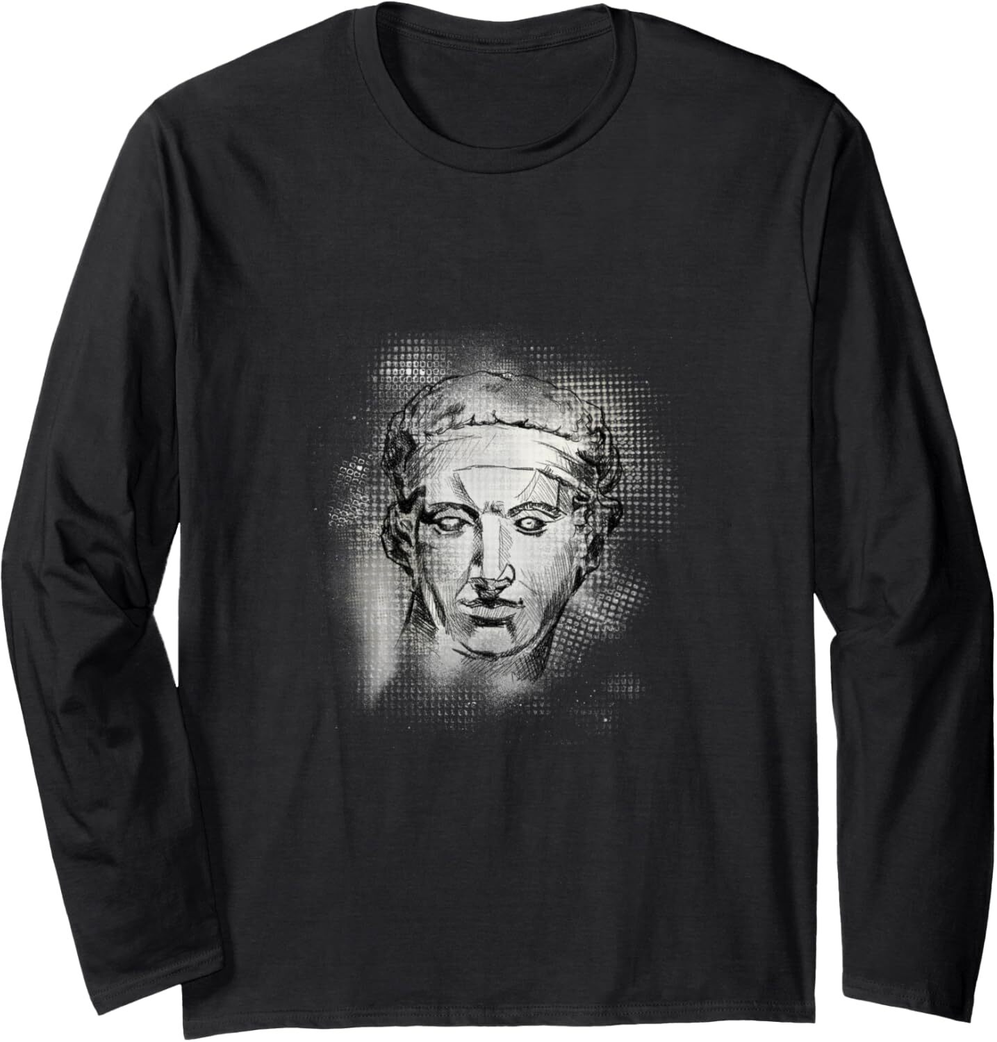 Long Sleeve Shirts for Men sweatshirt Portrait sketch of mans statue sculpture head Long Sleeve Tee Streetwear Casual tops clothes