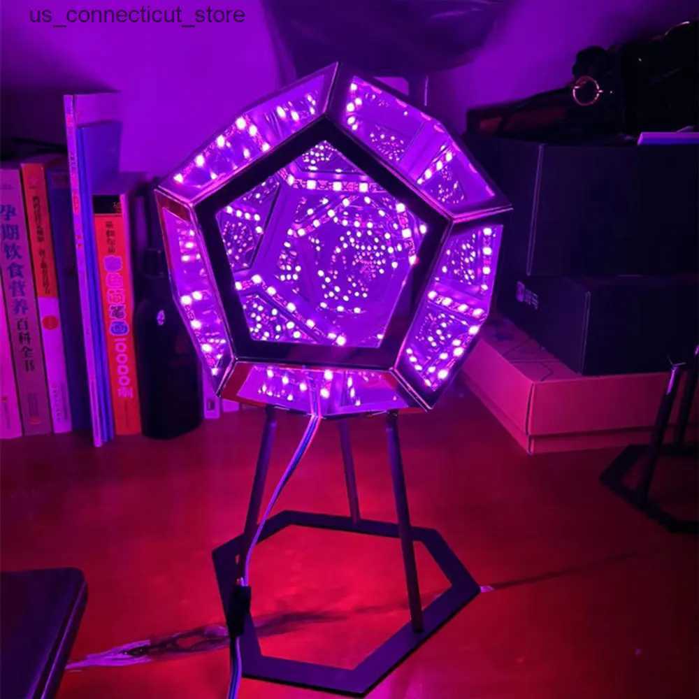 Novelty Lighting Creative Cool Infinite Dodecahedron Creative Cool Color Art Lights Night Lights Christmas Decoration Lights L240910