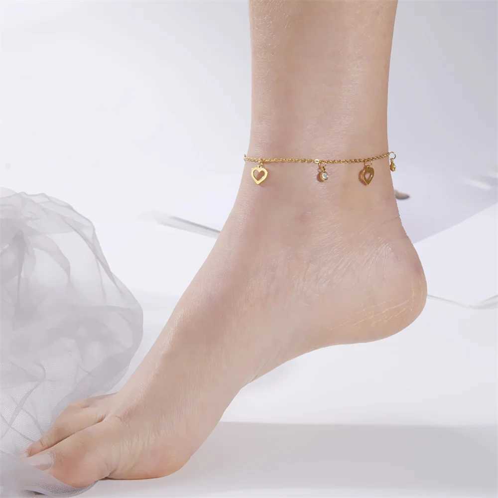Trendy Stainless Steel Anklet Foot Bracelet Star Moon Heart butterfly Chain Anklets for Women Bracelet on the leg Jewelry Gifts Y240920