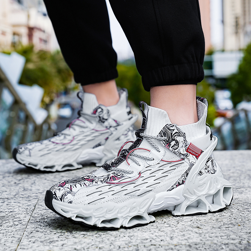 2025 new Street High Men Comfy Blade Sneakers Shock Absorption High-top Sock Sports Brand Design Walking Shoes Male Footwear 9777 -top