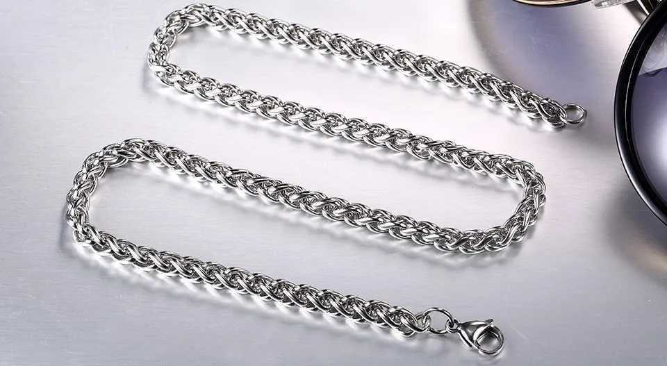 Wheat Style Necklace 316L Stainless Steel Jewelry Waterproof Men Women Trendy ChainX240919
